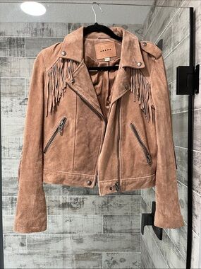 Blank NYC Suede Fringe Jacket - Dusty Tan